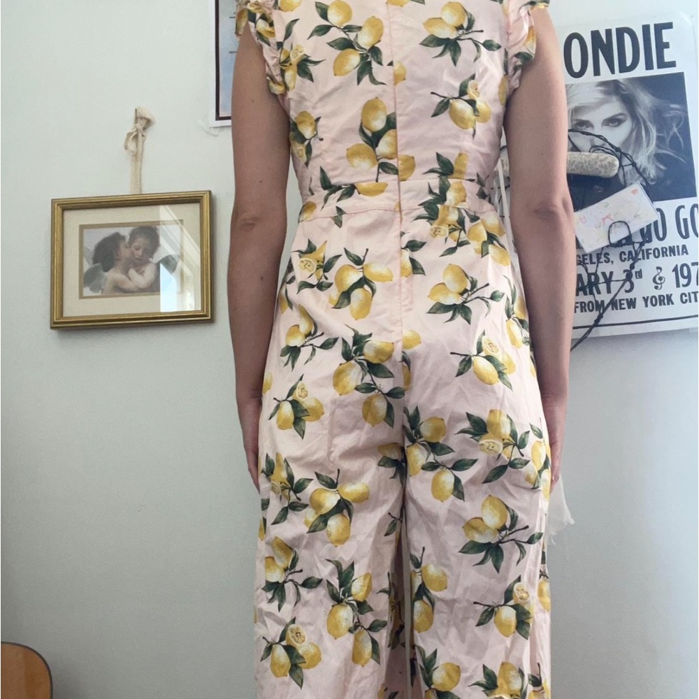 Lemon Love Shack Fancy inspired palazzo scallop jumpsuit -sizes medium and large - Picture 3 of 5